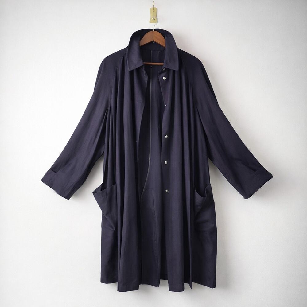 Harrods Knightsbridge Allegri Italy Oversized Linen Blend Coat Minimalist IT 46